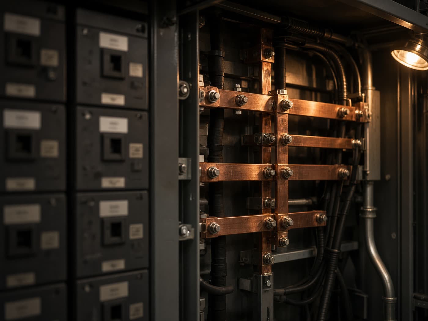 Industrial motor control center and copper bus work